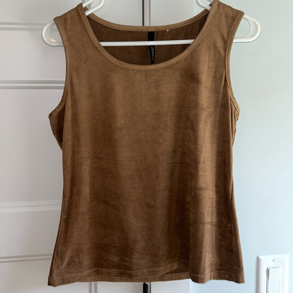 Faux suede tank-top